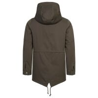 Alessandro Salvarini Herren Winterjacke langer Parka mit Teddyfell - Dunkelgrau-Gr.L