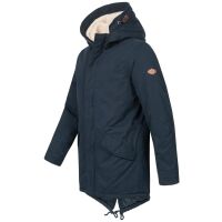 Alessandro Salvarini Herren Winterjacke langer Parka mit Teddyfell - Navy-Gr.S