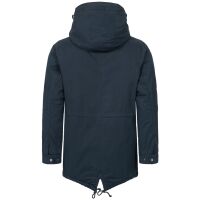 Alessandro Salvarini Herren Winterjacke langer Parka mit Teddyfell - Navy-Gr.S