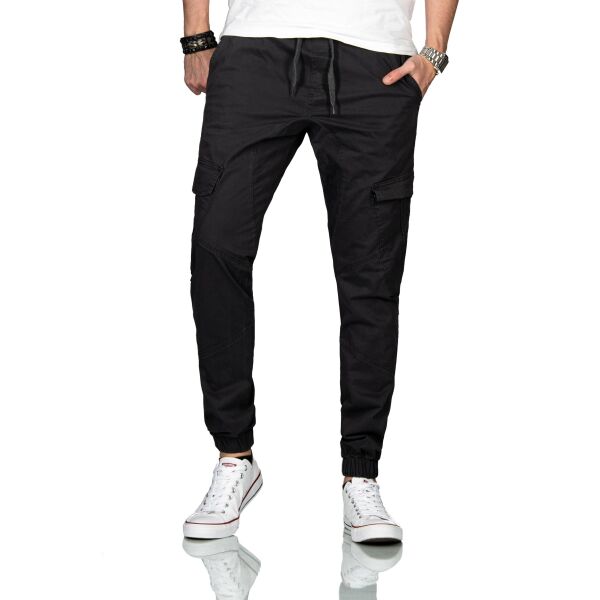 Alessandro Salvarini Herren Stretch Cargohose mit Taschen Anthrazit W33 L30
