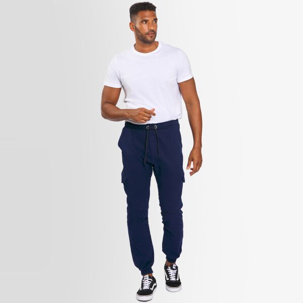 Alessandro Salvarini Herren Designer Cargo Stoff Hose Cargohose Regular Fit NEU O031 Dunkelblau W33 L32
