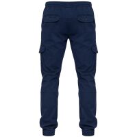 Alessandro Salvarini Herren Designer Cargo Stoff Hose Cargohose Regular Fit NEU O031 Dunkelblau W33 L32