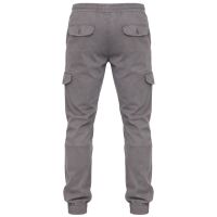 Alessandro Salvarini Herren Designer Cargo Stoff Hose Cargohose Regular Fit NEU O031 Grau W38 L34