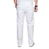 Alessandro Salvarini Herren leichte Sommer Hose O-034 - Weiss-W32-L32