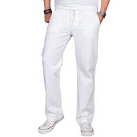 Alessandro Salvarini Herren leichte Sommer Hose O-034 - Weiss-W34-L32