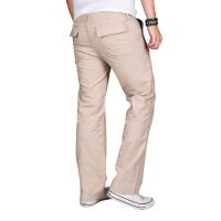 Alessandro Salvarini Herren leichte Sommer Hose O-034 - Sand-W29-L30