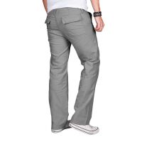 Alessandro Salvarini Herren leichte Sommer Hose O-034 - Hellgrau-W29-L32