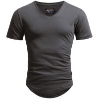 A.Salvarini Herren T-Shirts O077 Dunkelgrau S