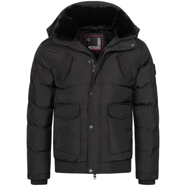 Alessandro Salvarini Herren Winterjacke O286 - Schwarz-Gr.M