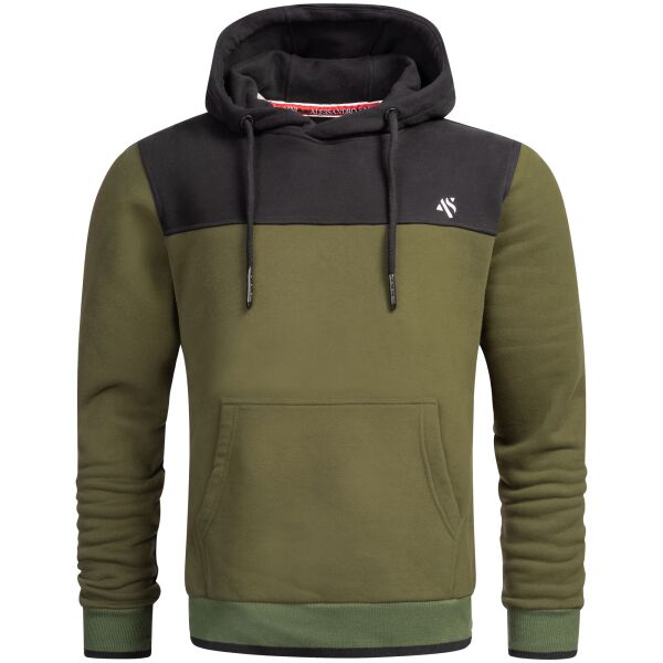 Alessandro Salvarini Herren Hoodie Olive-Schwarz O-312 Größe XXL - Gr. 2XL