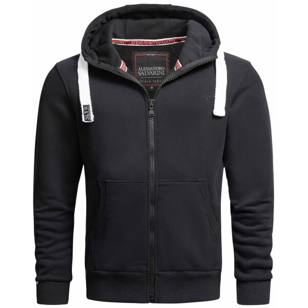 Alessandro Salvarini Herren Sweatjacke O-314 - Schwarz Größe L - Gr. L