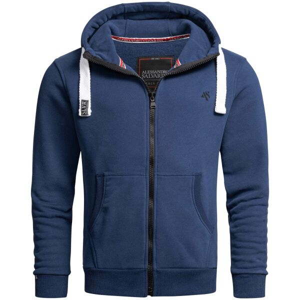 Alessandro Salvarini Herren Sweatjacke O-314 - Blau Größe L - Gr. L