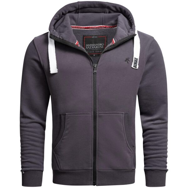 Alessandro Salvarini Herren Sweatjacke O-314 - Anthrazit Größe S - Gr. S