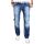 Alessandro Salvarini Herren Jeans dicke Zier Nähte O-011 Blau-W32-L30