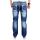 Alessandro Salvarini Herren Jeans dicke Zier Nähte O-011 Blau-W32-L30