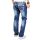 Alessandro Salvarini Herren Jeans dicke Zier Nähte O-011 Blau-W38-L30