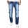 Alessandro Salvarini Herren Jeans dicke Zier Nähte O-011 Blau-W38-L32