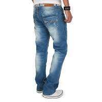 Alessandro Salvarini Herren Jeans dicke Naht O-004  Blau-W33-L30