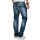 Alessandro Salvarini Herren Jeans dicke Naht O-007 Blau-Denim-W33-L32