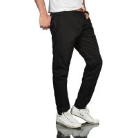 Alessandro Salvarini Herren Chino Stoff Hose Regular Fit Schwarz O095 W30 L34