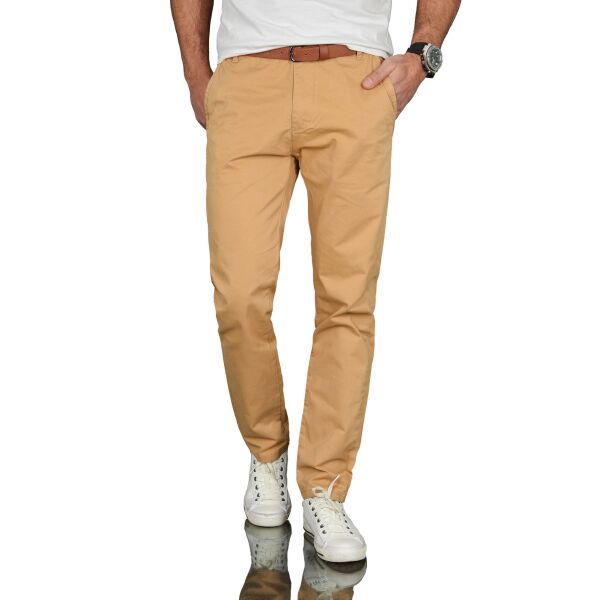 Alessandro Salvarini Herren Chino Stoff Hose Regular Fit Beige O095 W29 L32