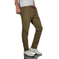 Alessandro Salvarini Herren Chino Stoff Hose Regular Fit Olive O095 W30 L34