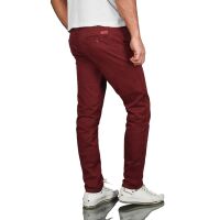 Alessandro Salvarini Herren Designer Chino Stoff Hose Chinohose Regular Fit Bordeaux NEU O095