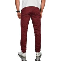 Alessandro Salvarini Herren Designer Chino Stoff Hose Chinohose Regular Fit Bordeaux NEU O095