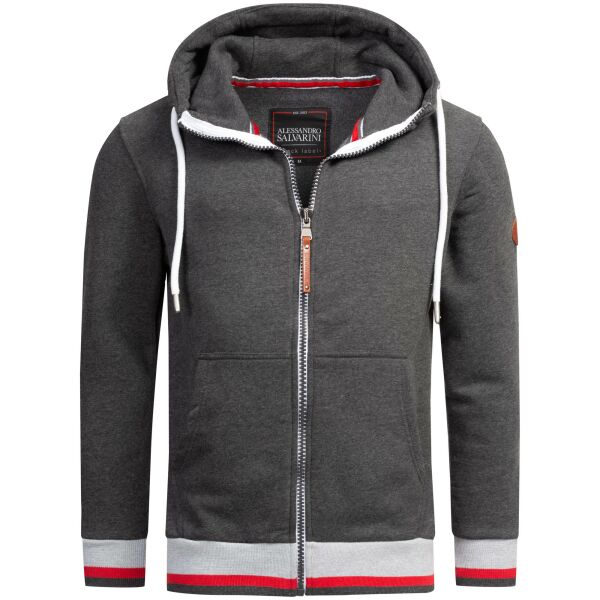 Alessandro Salvarini Herren Hoodie O-310 Dunkelgrau Größe XXL - Gr. XXL