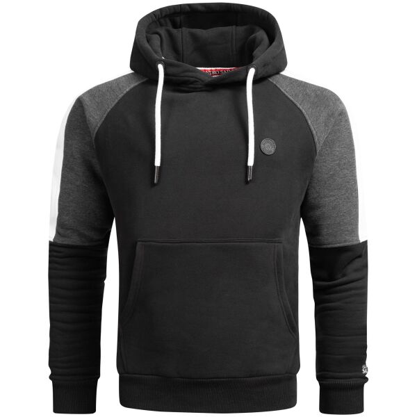 Alessandro Salvarini Herren Hoodie O311 - Schwarz Größe XXL - Gr. 2XL