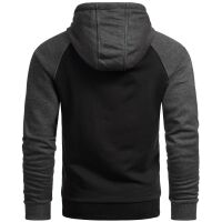 Alessandro Salvarini Herren Kapuzenpullover O-297 - Schwarz-Dunkelgrau-Gr.M