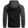 Alessandro Salvarini Herren Kapuzenpullover O-297 - Schwarz-Dunkelgrau-Gr.M