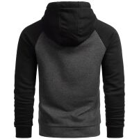 Alessandro Salvarini Herren Kapuzenpullover O-297 - DGrau-Schwarz-Gr.S