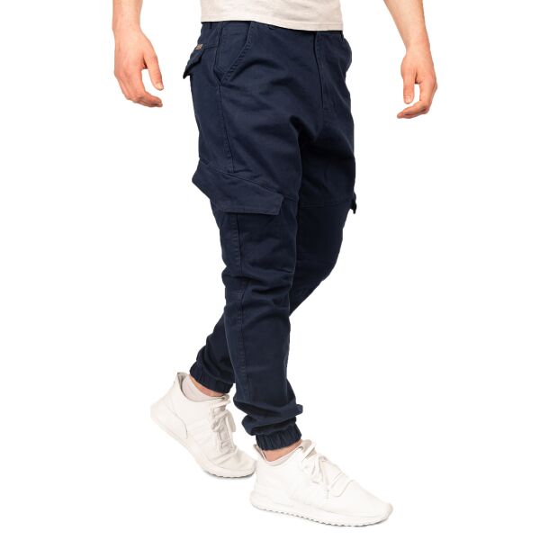 Alessandro Salvarini Herren Cargohose Strech O-274 - Dunkelblau-W34-L32
