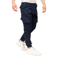 Alessandro Salvarini Herren Cargohose Strech O-274 - Dunkelblau-W34-L32