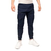 Alessandro Salvarini Herren Cargohose Strech O-274 - Dunkelblau-W34-L32