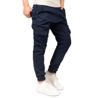Alessandro Salvarini Herren Cargohose Strech O-274 - Dunkelblau-W34-L32