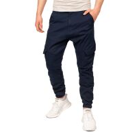 Alessandro Salvarini Herren Cargohose Strech O-274 - Dunkelblau-W34-L32