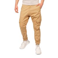 Alessandro Salvarini Herren Cargohose Strech O-274 - Beige-W34-L30