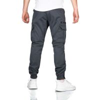 Alessandro Salvarini Herren Cargo Hose O-272 - Dunkelgrau-W33-L30