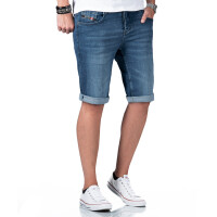 Alessandro Salvarini Herren Jeans Shorts O-380 - Blau-W29