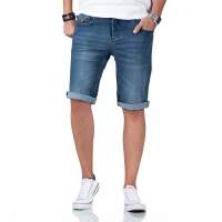 Alessandro Salvarini Herren Jeans Shorts O-380 - Blau-W33