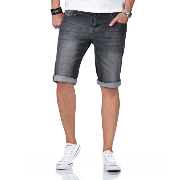 Alessandro Salvarini Herren Jeans Shorts O-381 - Grau-W31
