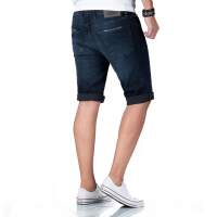 Alessandro Salvarini Herren Jeans Shorts O-382 - Dunkelblau-W30