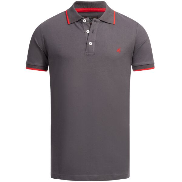 A. Salvarini Herren Polo Shirt Polohemd Dunkelgrau-Gr.L