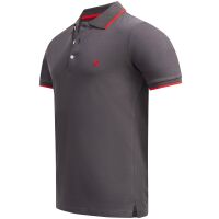 A. Salvarini Herren Polo Shirt Polohemd Dunkelgrau-Gr.L
