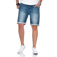 A. Salvarini Herren Jeans Shorts kurze Hose Blau O-365