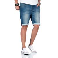 A. Salvarini Herren Jeans Shorts kurze Hose Blau O-365 W29