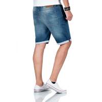 A. Salvarini Herren Jeans Shorts kurze Hose Blau O-365 W30