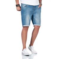A. Salvarini Herren Jeans Shorts kurze Hose Hellblau O-366 W29